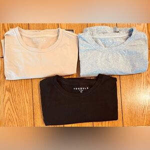 Young LA men’s 411 Perfect Tee Straight Bottom set of 3, XL, black,khaki & grey